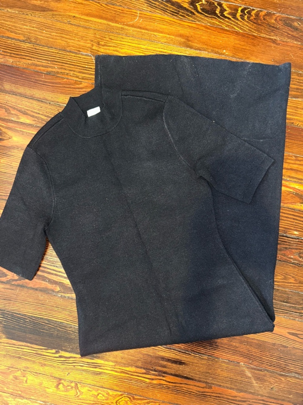 Abercrombie & Fitch Black Sweater Mock Neck MIDI Dress